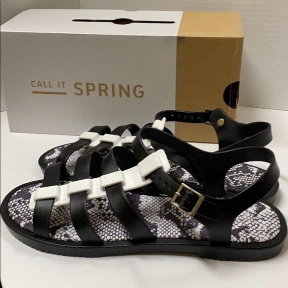 New! Call It Spring Black Sandals EU 38 US 7.5 - Picture 2 of 3